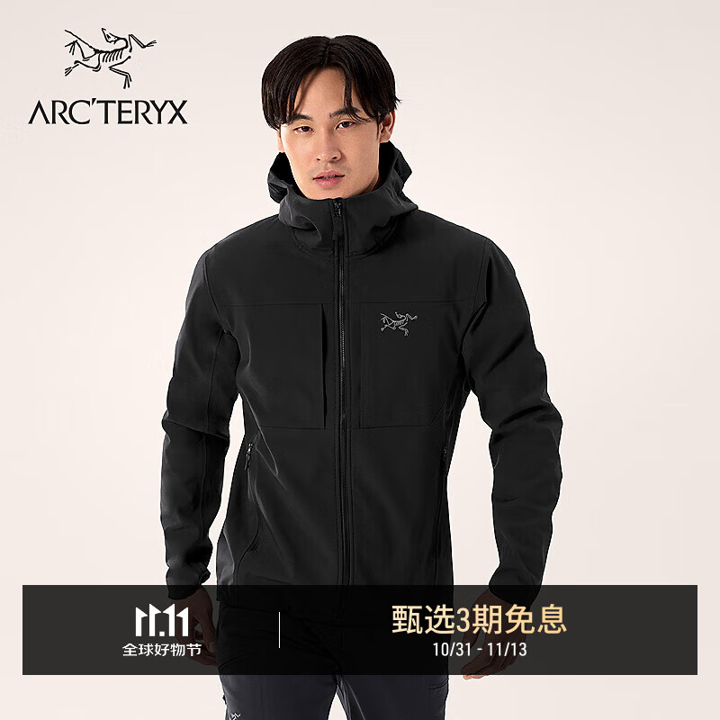 ARC&#039;TERYX始祖鸟 GAMMA MX HOODY 防风 男子 软壳夹克 BLACK/黑色 M