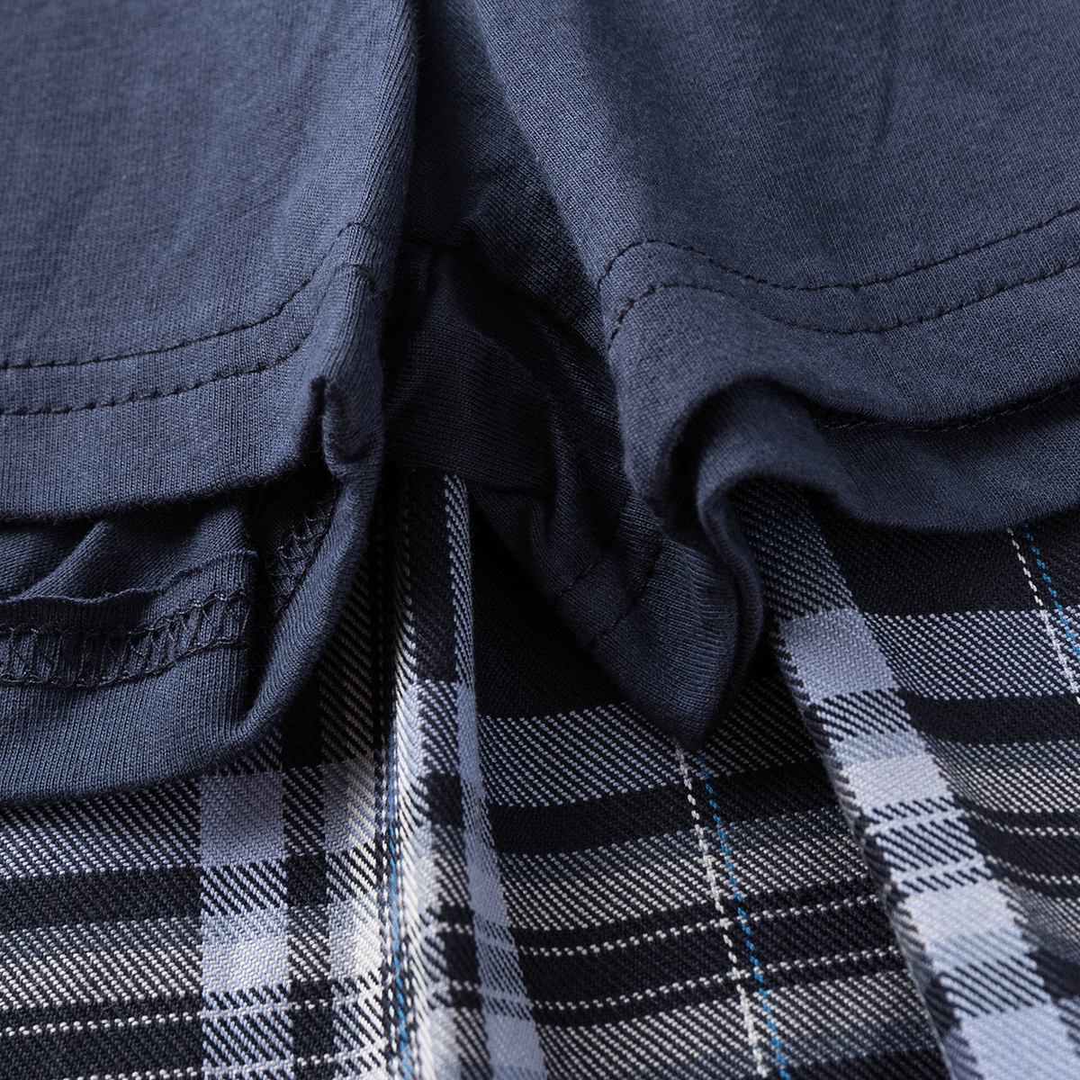 马骑顿梭织半裙 蓝格 150