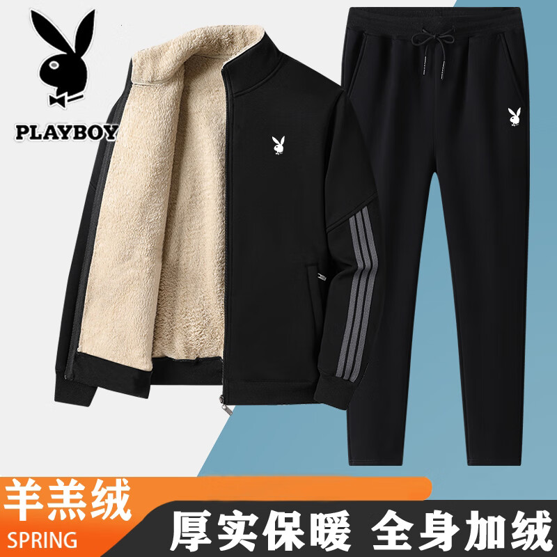 �������� PLAYBOY ��ʿ�ﶬ������޼��޼Ӻ��˶���װ ��ɫ XL 124.5Ԫ(����ȯ)