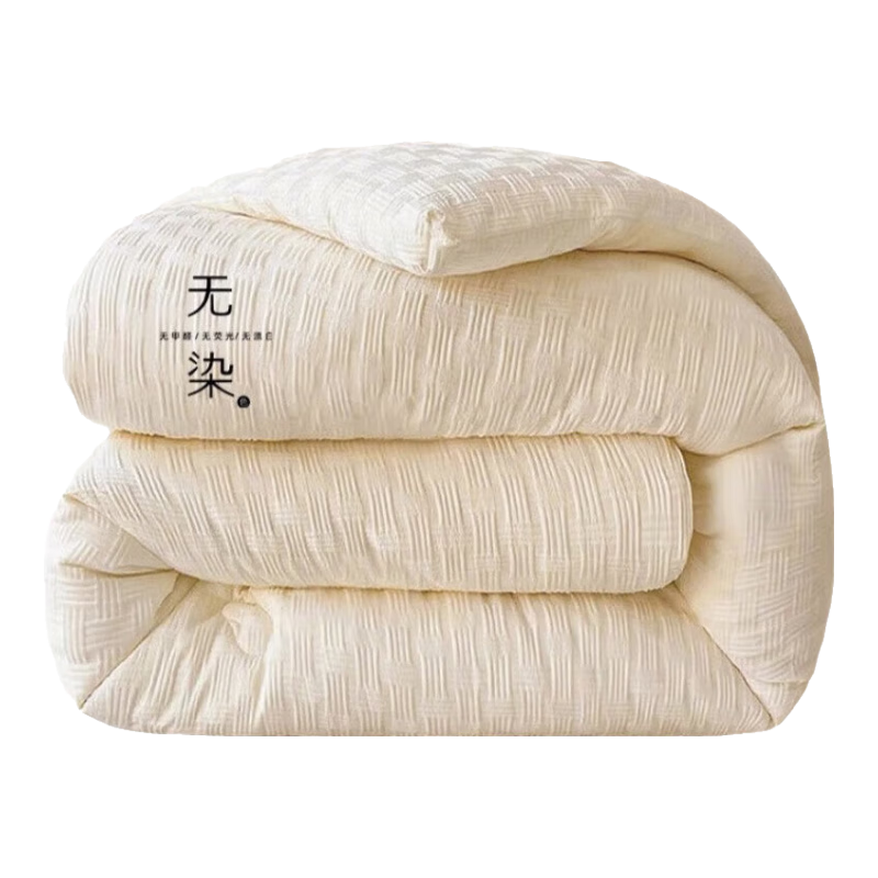 浪莎大豆被子秋冬季冬天被子1.5米x2米单人加厚冬被6-8斤棉被被芯被褥 华夫格无染-米白 150*200米-约8斤【加厚冬被】