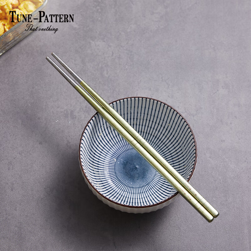 TUNE-PATTERN汀派纯钛筷子防霉抑菌高档冰花筷子套装 中式送礼礼盒 五双礼盒装 5双