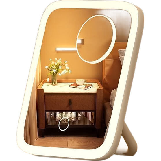 ���ܱ�Яƽ����ױ��̨ʽ360�Ȳ���ƽ�澵������led��ױ�����ƾ��� ��ɫ��������ɫ��+�����ɵ������� 15.9Ԫ