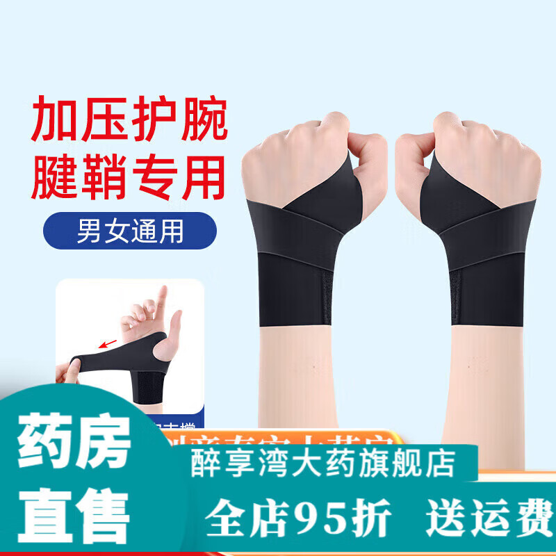 通用卓晨腱鞘炎护腕 专用运动扭伤劳损固定带男女键盘手护手套 均码  均码 、【左手】医用品质透气