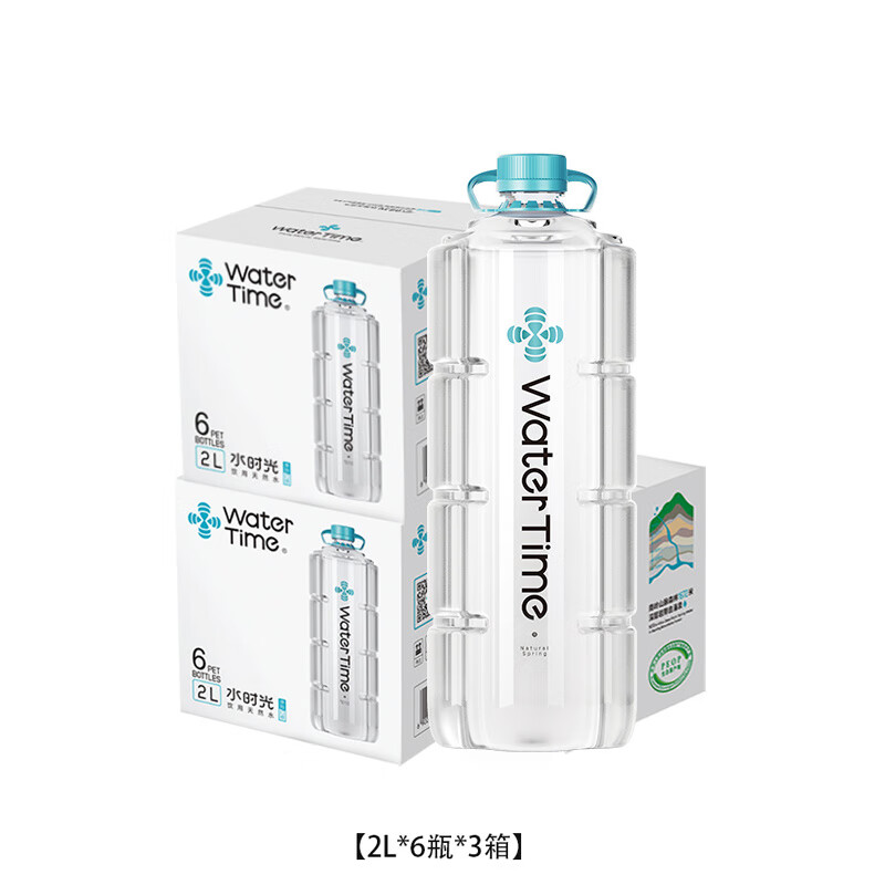水時(shí)光（WaterTime）原產(chǎn)地 2L*6樽/箱原始森林低鈉淡礦古地下山泉高顏值泡茶水 【2L*6瓶】*3箱