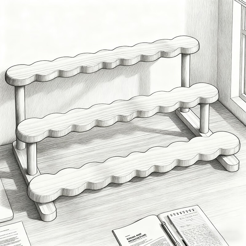 尔思家盲盒展示架泡泡玛特阶梯展示盒谷子手办摆件高级感玩具模型收纳架 三层阶梯【1个装】-送胶