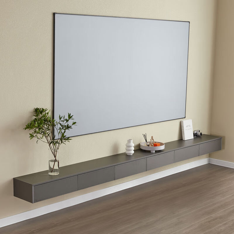 中掌柜实木斜角北欧悬空电视柜现代简约挂墙吊柜壁挂式小户型影视收纳