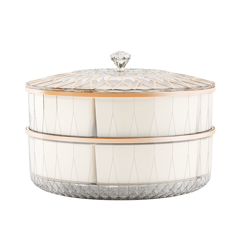 艾仕可（ASCOR）红色乔迁之喜果盘轻奢高档结婚糖果盒客厅茶几家用2025新款高颜值 双层可旋转-红色【可拆卸 独立分格】