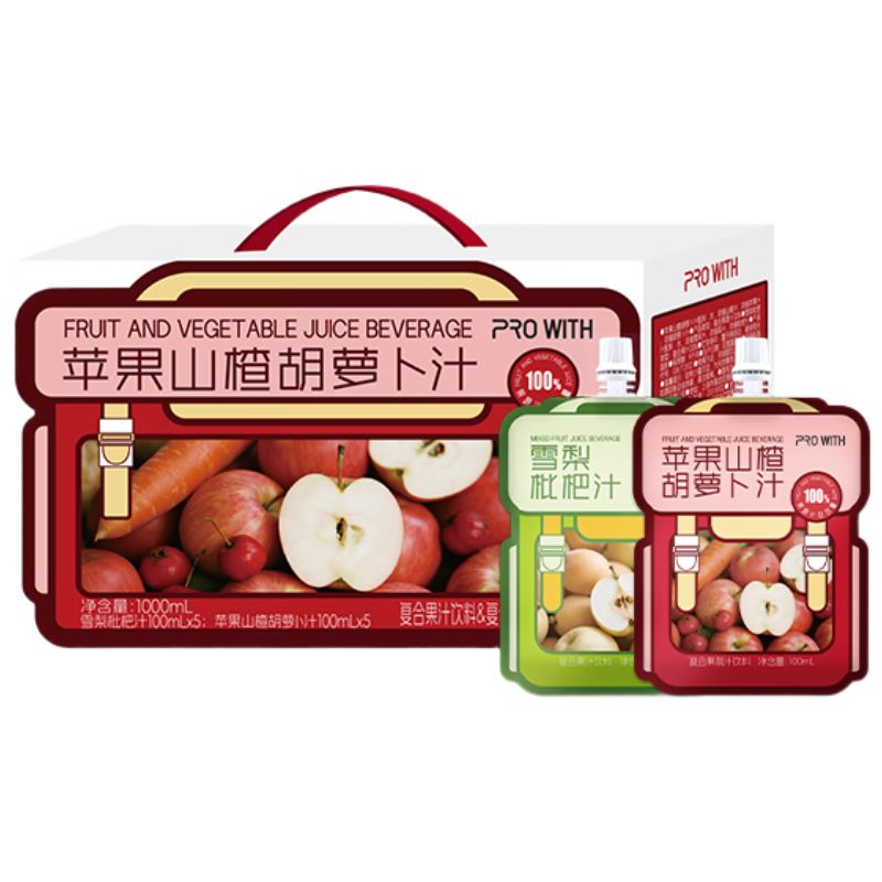 pro with ιʳ���� ƻ��ɽ髺��ܲ�+ѩ������֭ 100ml*10�� ��ͯ����֭���� 9.29Ԫ