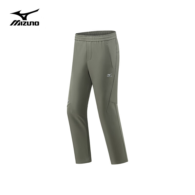 美津浓户外休闲裤男士裤子直筒束脚时尚百搭舒适长裤透气登山裤 3502岩绿（软壳裤）加绒款 XL