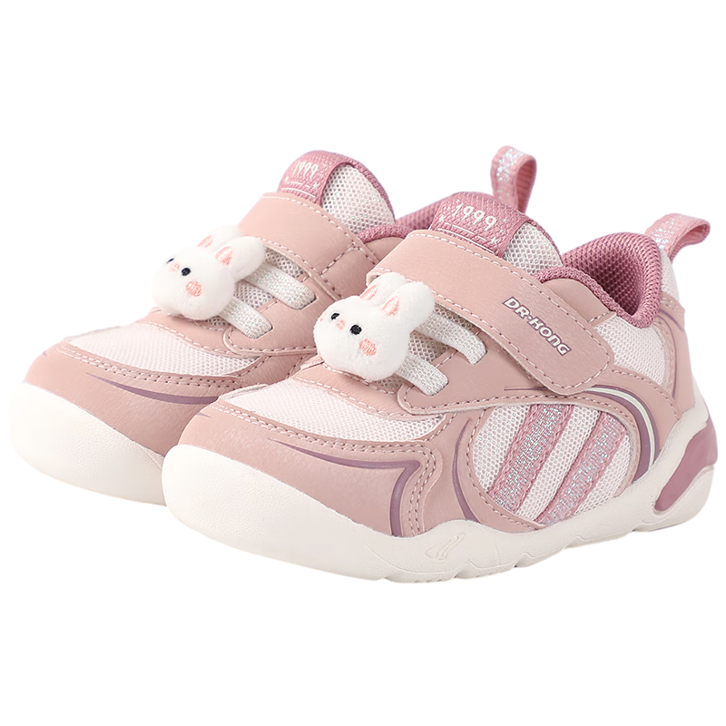 江博士（DR·KONG）冬季男女童宝宝步前鞋软底轻便透气婴儿鞋幼儿鞋 粉/米 22 脚长约12.7-13.3