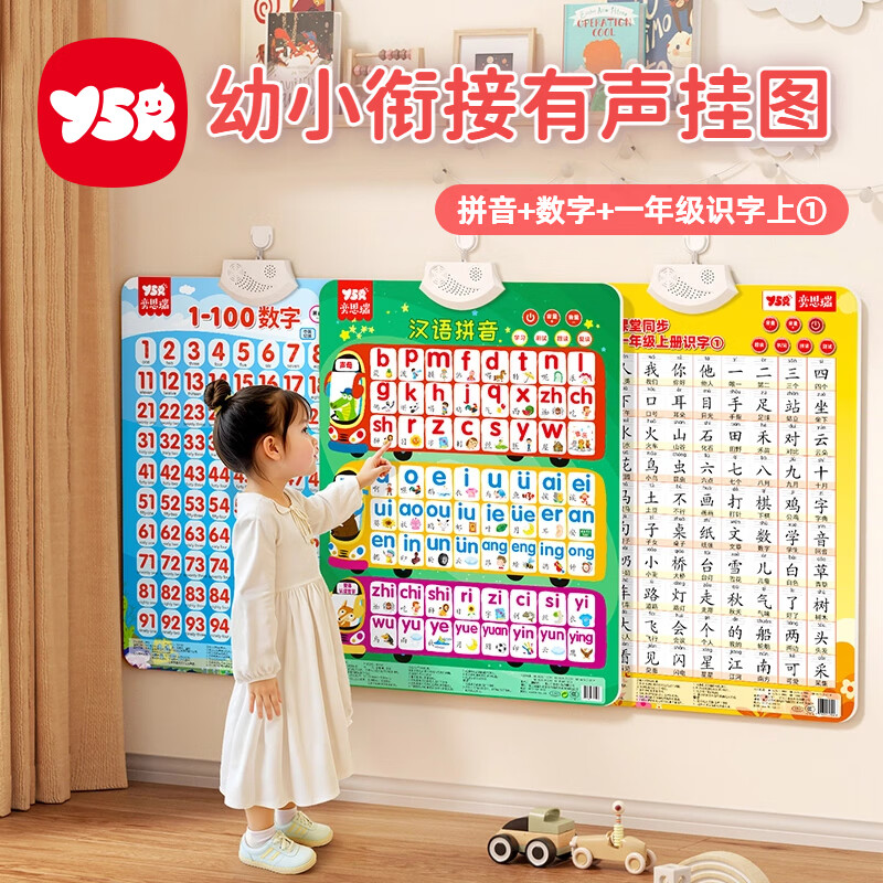 奕思瑞汉语拼音挂图有声幼小衔接拼音拼读训练一年级字母表声母韵母全表