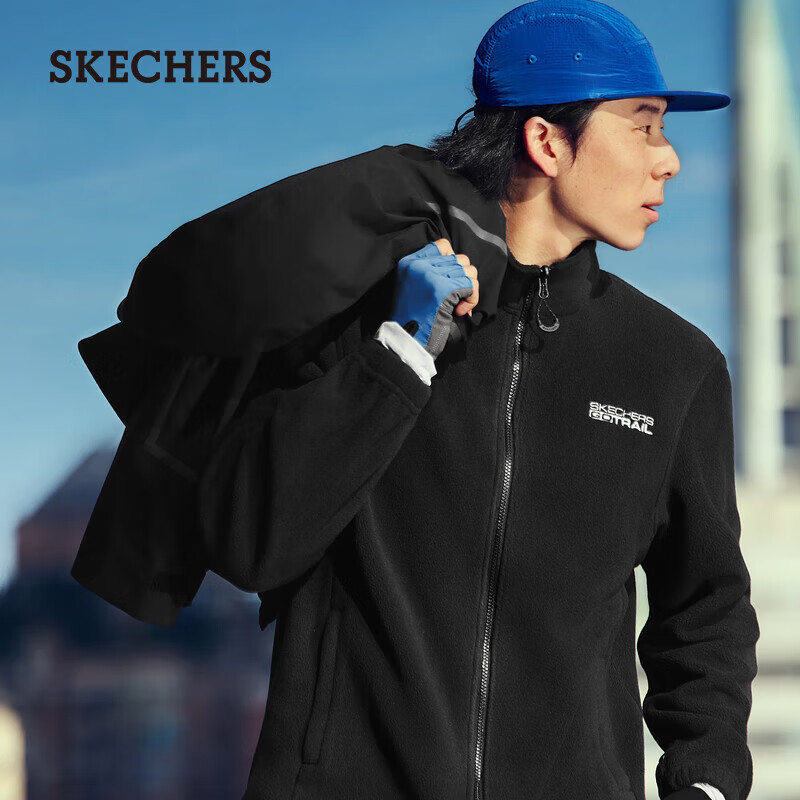 斯凯奇（Skechers）梁朝伟同款魔方系列秋季三合一冲锋衣外套 碳黑/0018 2XL