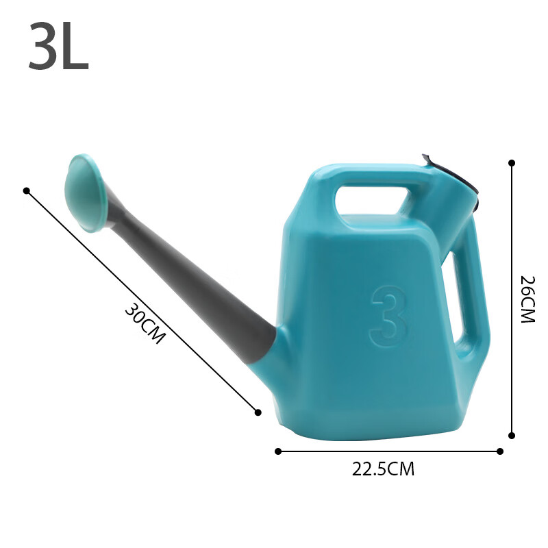 Evika批發(fā)樹(shù)脂塑料長(cháng)嘴澆花灑水壺青綠色園藝陽(yáng)臺澆菜園淋花壺澆 新款帶蓋灑水壺3L