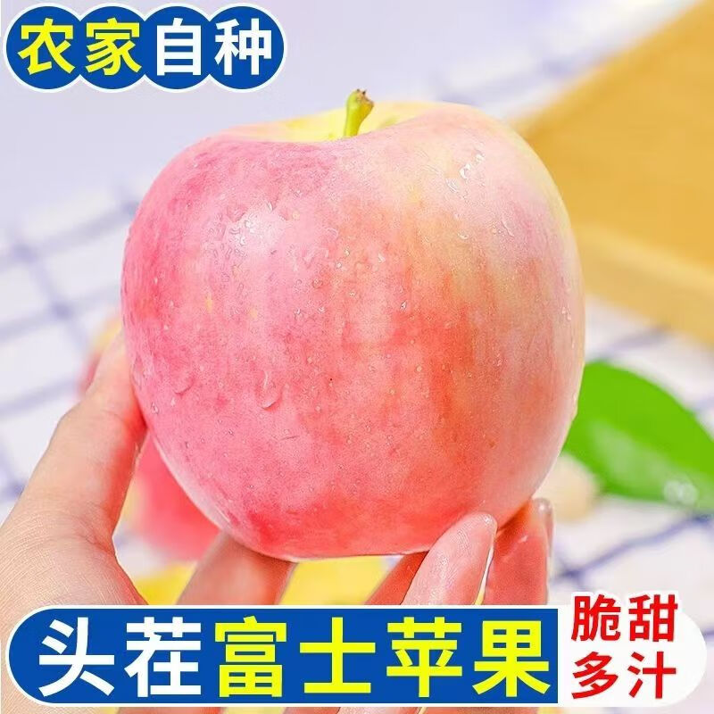 遇见悯农陕西富士丑苹果脆甜多汁水果当季生鲜红富士苹果新鲜水果整箱包邮 脆甜新果净重4.5斤（150g起）更多人选择