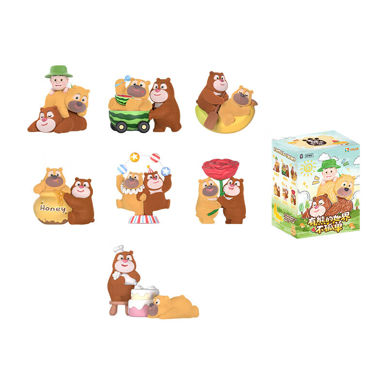 KKV现货熊出没有熊的世界不孤单系列盲盒手办公仔玩具摆件生 随机发1个(如需端盒数量拍6个) 拆封后不支持无理由退货退款