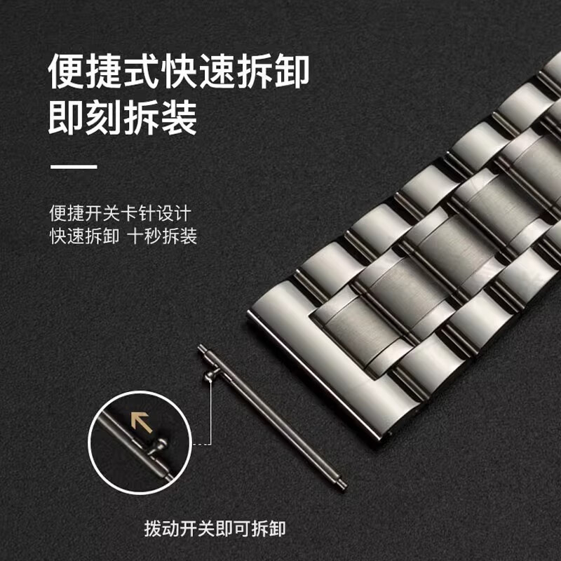 适用华为GT6手表带GT3pro精钢表链watch3/4pro钢带男女GT4款gt2 名匠钢带-经典银 GT6-【46表盘-22mm】