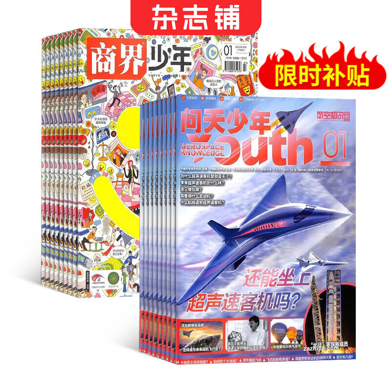 【限时补贴】2026年1月起订热销杂志组合任选 共12个月订阅 青少年科普百科图书 万物/博物/好奇号/问天少年/科学家少年/意林少年版/商界少年组合订阅杂志铺 中小学生课外阅读期刊杂志 商界少年+问