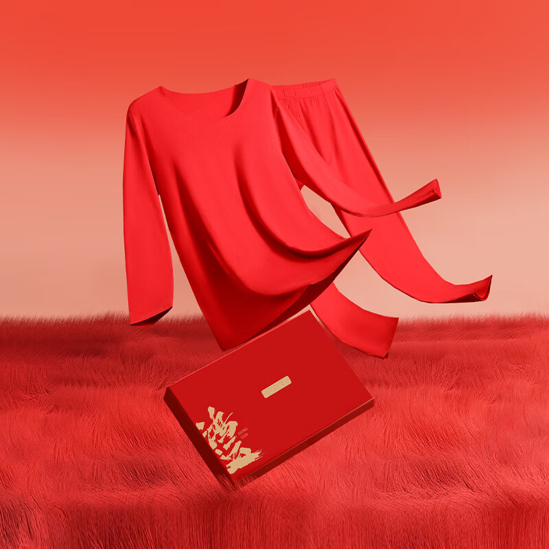 古今（GUJIN）男士保暖内衣套装本命年大红色秋衣秋裤套装秋冬御寒鸿运礼盒套装 礼盒装【保暖套装+内裤+袜子】 男款 XL 【推荐体重130-150斤】