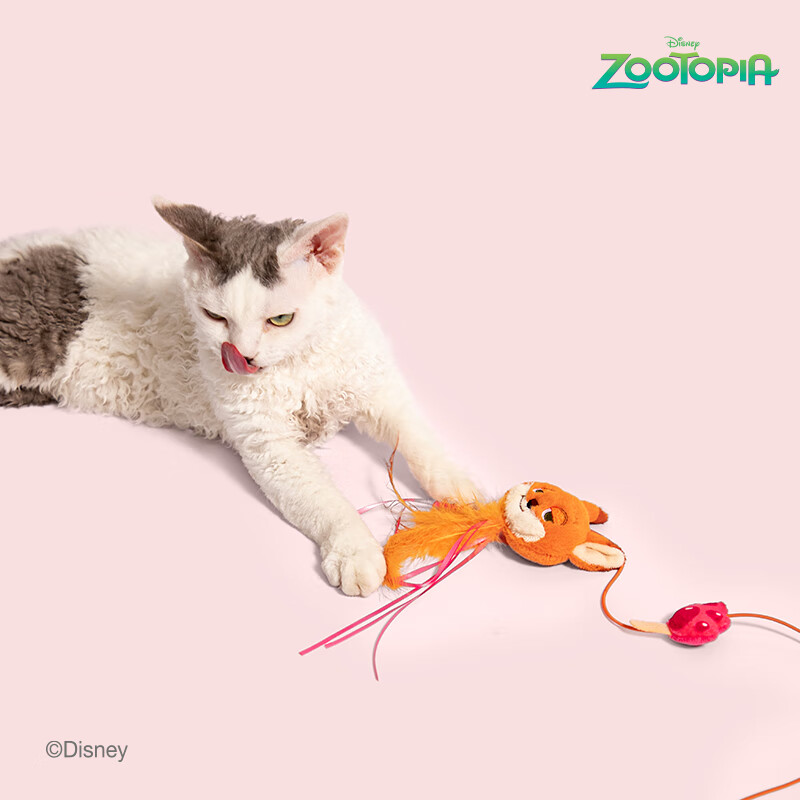 贵为（GiGwi）迪士尼疯狂动物城逗猫棒猫玩具自嗨解闷耐咬养猫幼猫玩具宠物用品 尼克逗猫棒