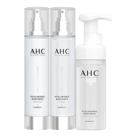 AHC透明質(zhì)酸水乳潔禮盒3件套350ml 護(hù)膚品套裝 控油提亮 生日禮物