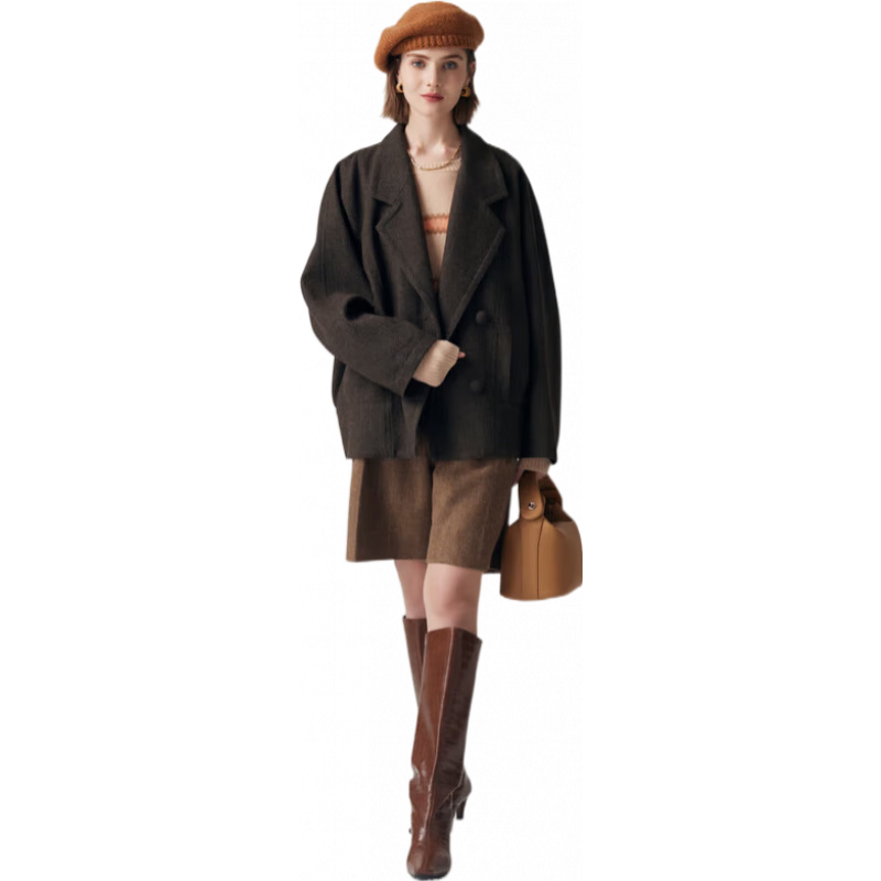 ���ޣ�PALUOPO���ﶬ�¿����װ��˫����ëë�ش���Ůʿ������������ET23062D ��� S 155/80A 548Ԫ