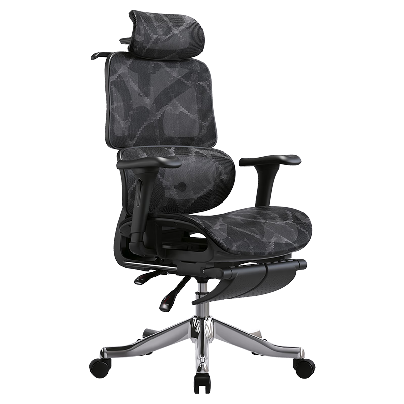 椅品汇（yipinhui）人体工学椅子护腰电竞椅电脑椅家用舒适久坐学习椅可躺办公座椅 【坐深调节-6D腰靠】耀黑-四级气杆-铝脚-9D扶手-脚踏 165°无极可躺