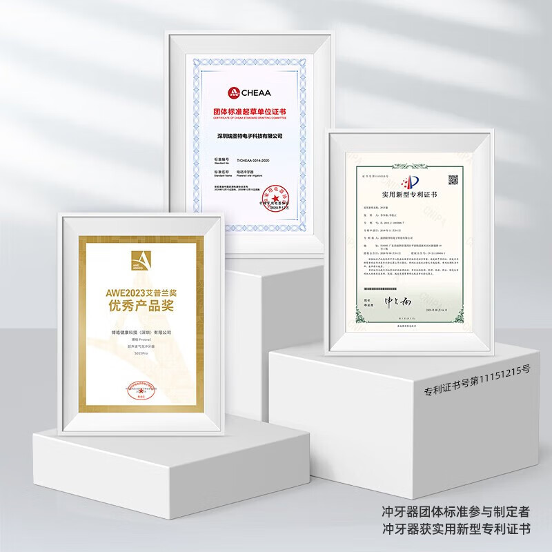 博皓（prooral）冲牙器便携式洗牙器冲洗器水牙线正畸专用洁牙器家用牙齿清洁器牙垢去除工具 送生日礼物 F38 象牙白-总共4支喷嘴