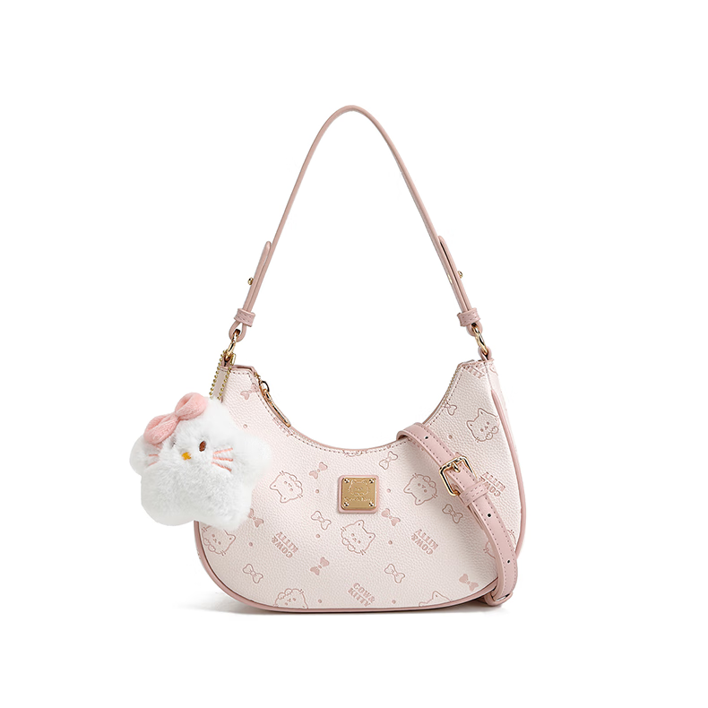 COW&KITTY礼物时尚百搭单肩包女高级感小众设计手提腋下包斜挎包 樱花粉