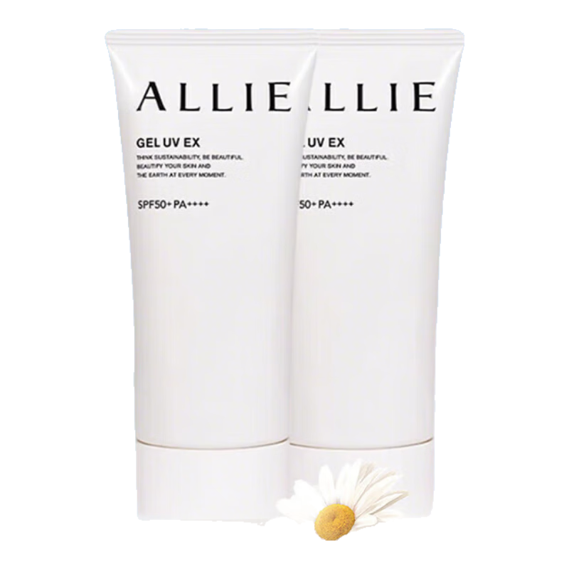 皚麗（ALLIE）新版 日本嘉娜寶防曬霜隔離乳SPF50+妝前乳水潤控油綠防曬粉色 雙支裝 水潤綠防曬90g*2