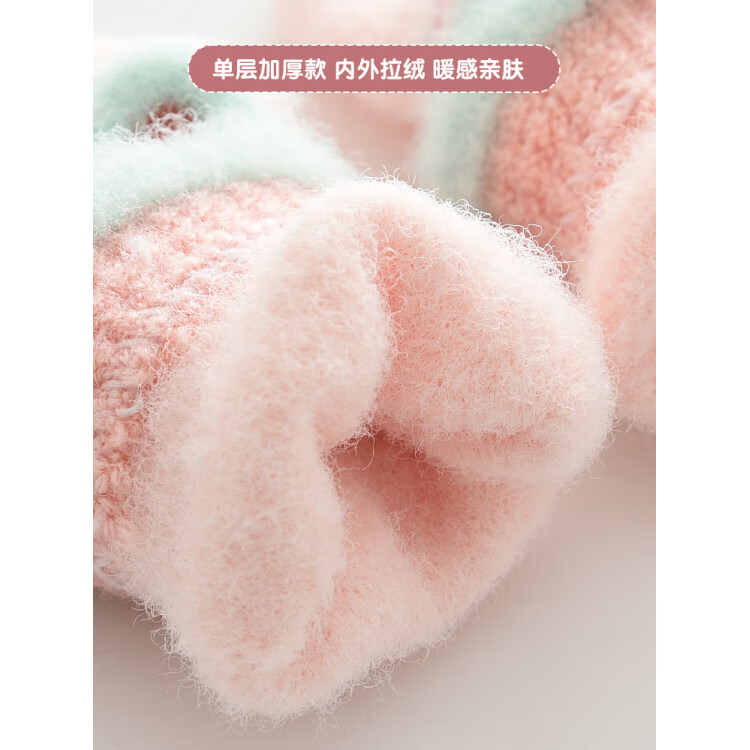 G.duck小黄鸭秋冬季儿童翻盖半指手套冬天保暖宝宝婴幼儿薄款1-3-5-8岁 美乐蒂 粉色 0-3岁 建议参考年龄