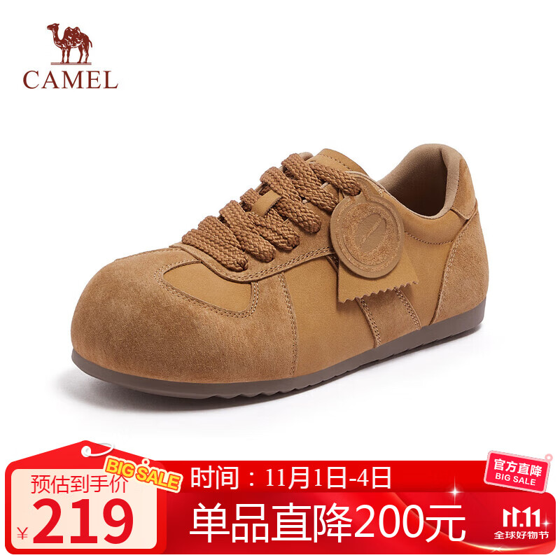 骆驼（CAMEL）勃肯鞋女松弛舒适大头平跟休闲鞋 L25A700113 深蓝  36 