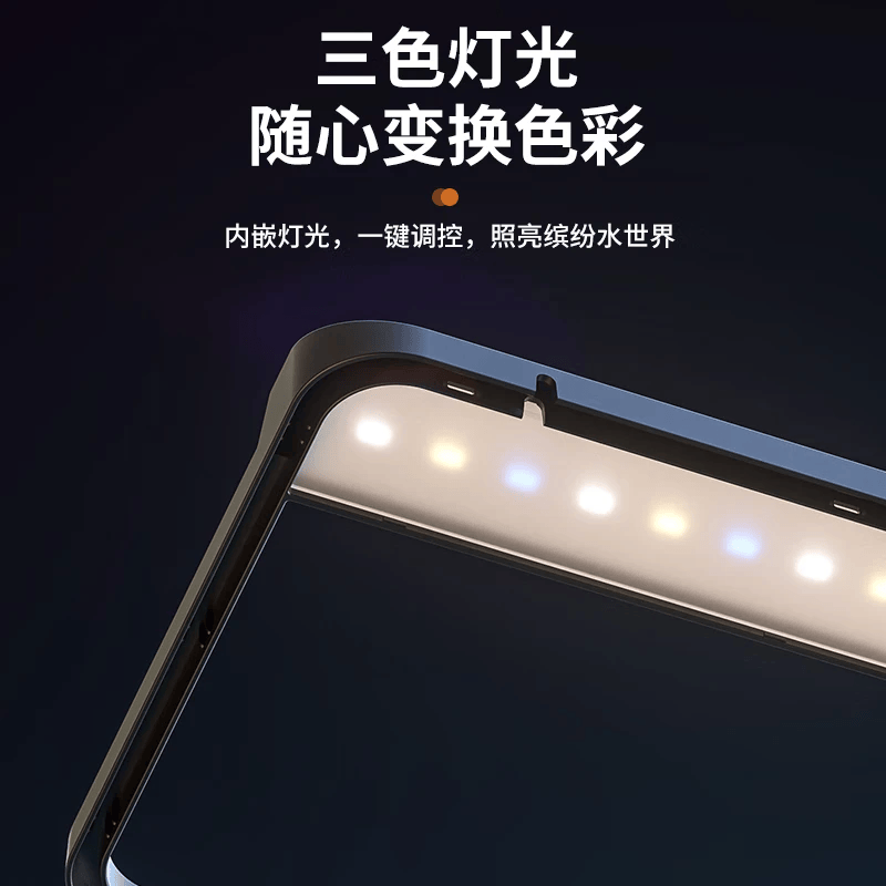 宠小岛桌面生态鱼缸小型客厅过滤制氧一体机新款家用乌龟金鱼缸 大号黑色【奢华款】