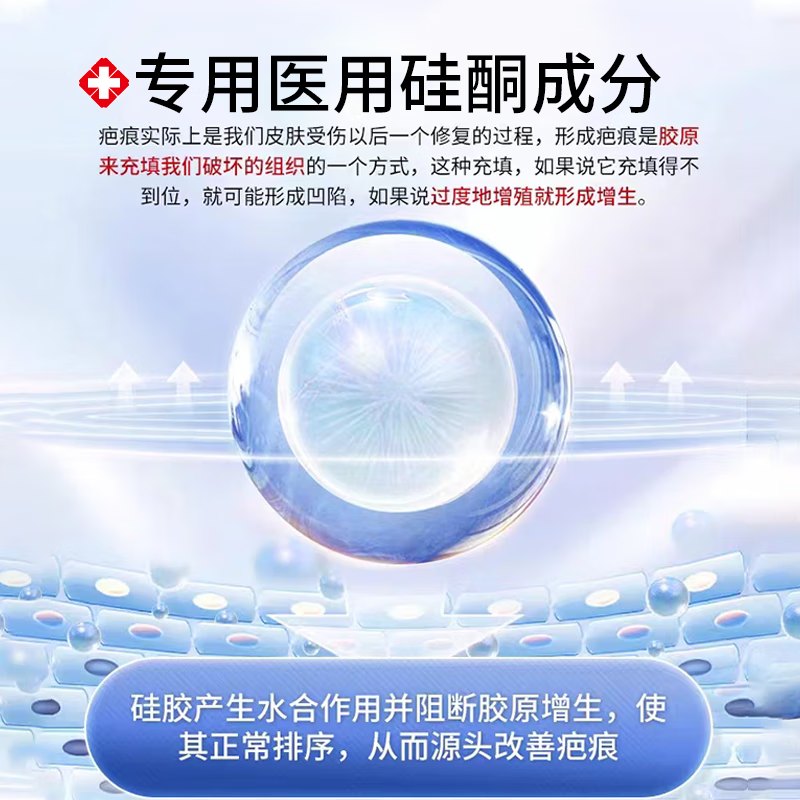 葵花 防增生疤痕贴疤痕增生凸起去除疙瘩止痒烫伤去疤恢复贴缝针术后 三盒【买2送1】疤痕修复凝胶