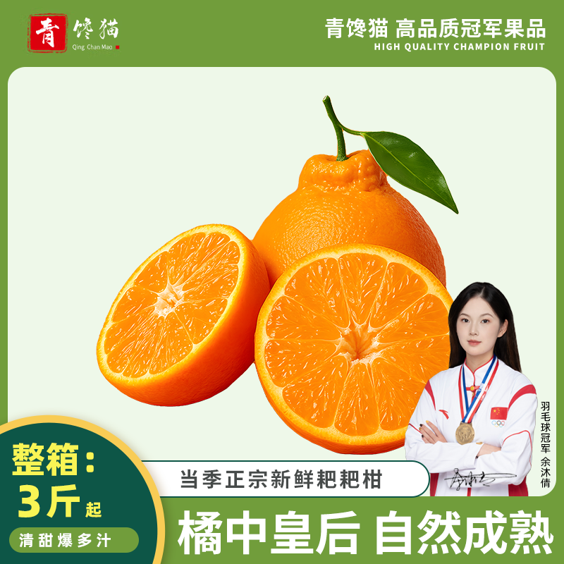 青馋猫四川春见耙耙柑【产地直发】新鲜柑橘粑粑柑时令水果新鲜柑橘子 优选A级果【带箱9斤】单果70mm+