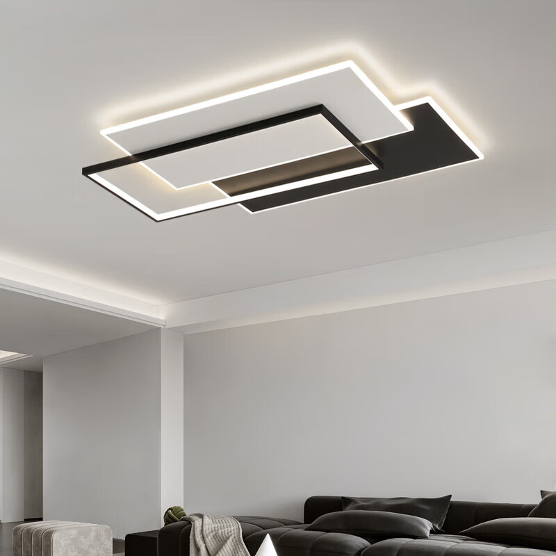 欧普照明（OPPLE）客厅灯现代简约led吸顶灯大灯卧室三室两厅餐厅灯具组合全屋套餐 黑色套餐1小号-三室两厅-支持小
