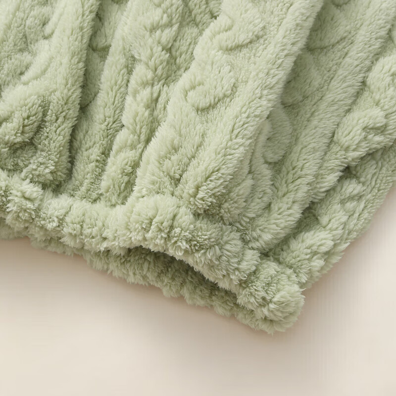 芬腾珊瑚绒睡衣女秋冬加厚保暖加绒休闲大码宽松可爱套头家居服套装 草绿 M 建议90-110斤