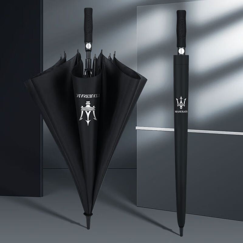 语森忆玛莎拉蒂雨伞原装4s店汽车专用全自动长柄折叠大伞定制logo 8骨