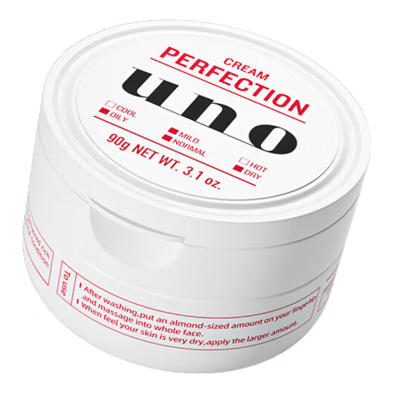 吾諾(UNO)男士保濕面霜控油美白補水滋潤抗皺乳霜護膚品多效合一日本進口 【保濕控油】紅罐90g