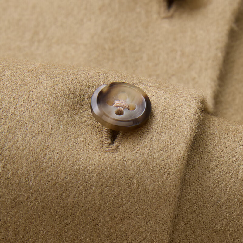 ZEZI羊毛莱塞尔长袖衬衫女2025秋冬款单排扣女士休闲绒面衬衣通勤时尚 静雅黑 L （125-135斤）