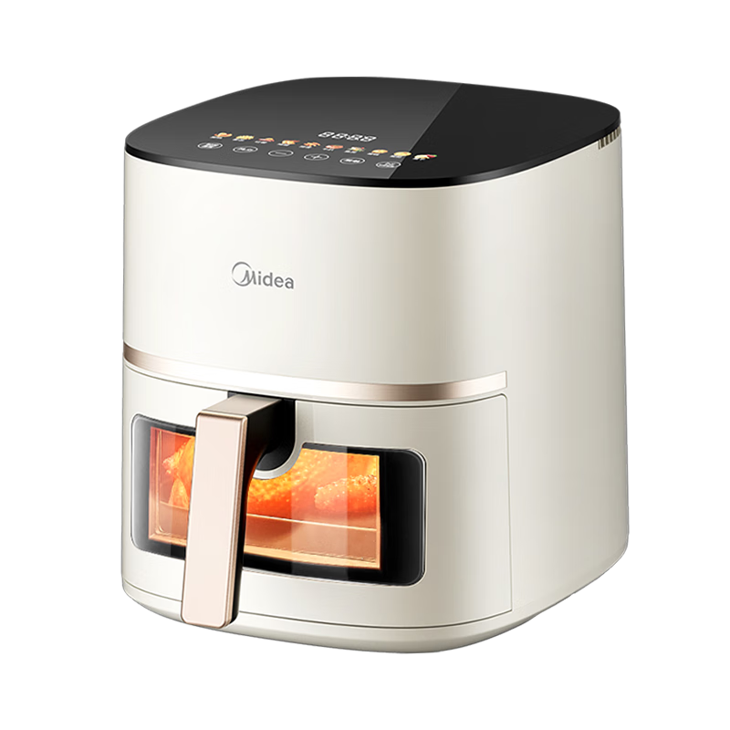 美的（Midea）空气炸锅家用 可视窗2025年新款免翻面金属内腔 蒸汽嫩炸大容量5L 多功能三档控风蒸烤一体KZC5089