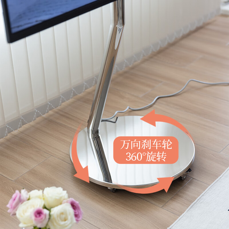 电视支架落地电视挂架电视架液晶 电视机支架移动推车40/55/65 银色不锈钢款镜面 | 适配32-70寸