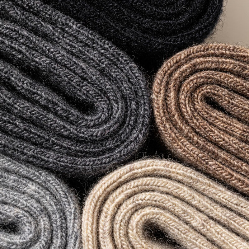 佐巴伦保暖羊毛袜子男士冬季加厚羊毛长筒袜秋冬天加绒中筒袜厚毛圈长袜 三双装//浅灰3双 均码