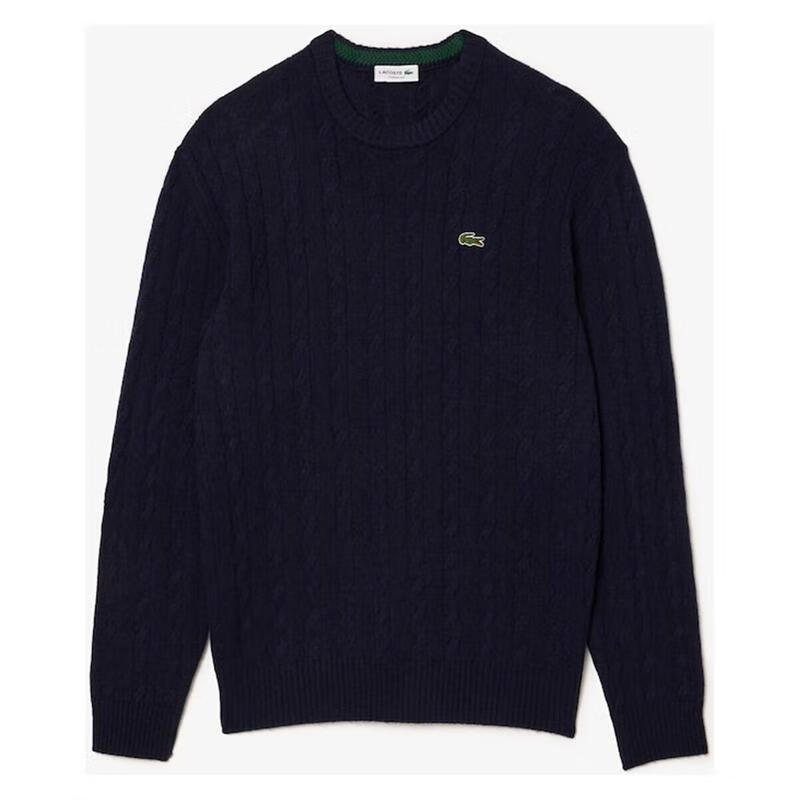 LACOSTE男士毛衣保暖深藍粗織秋冬日常簡約25新款時尚氣質(zhì)百搭針織衫 Blue 均碼 |EU L