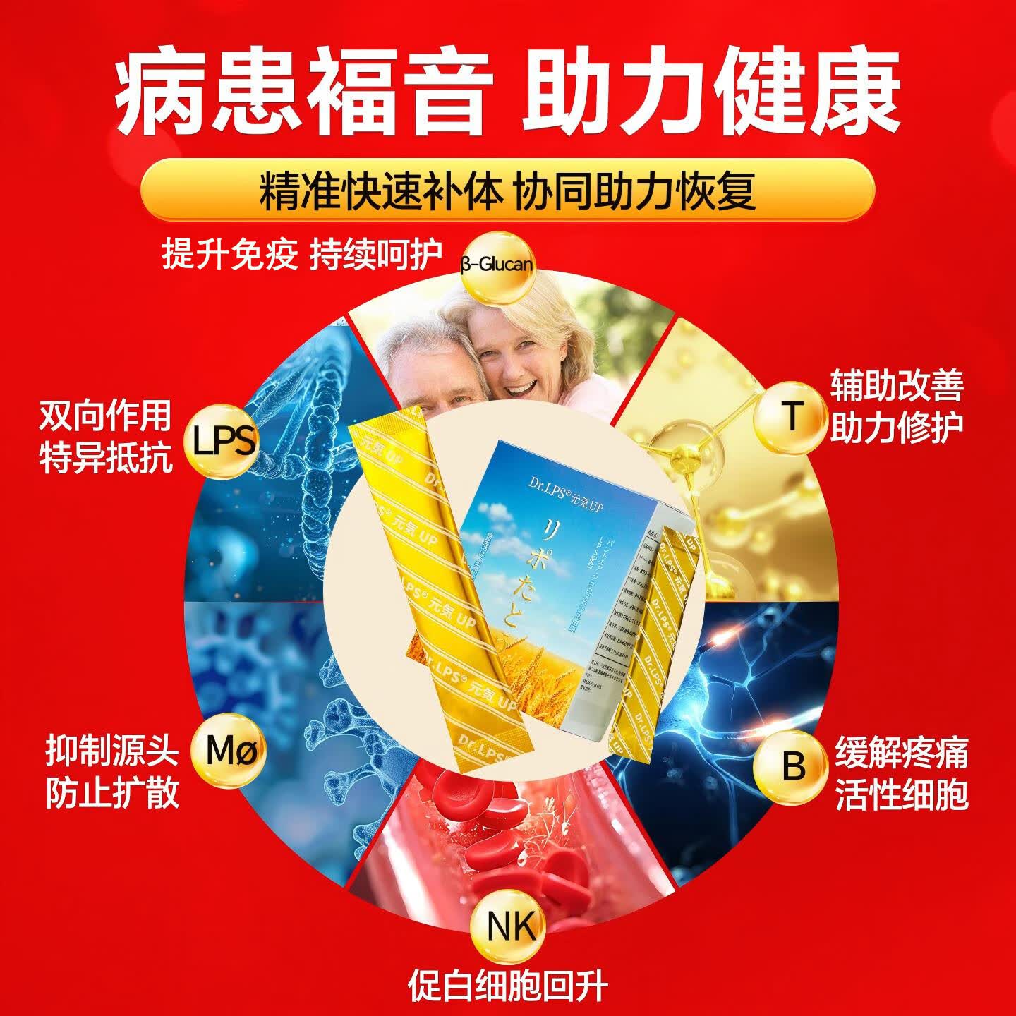 Dr.LPS术后放化疗后恢复营养配方粉中老年增强肠道免疫力日本进口速愈素 1盒装【术后恢复放化辅助】 15袋*1盒