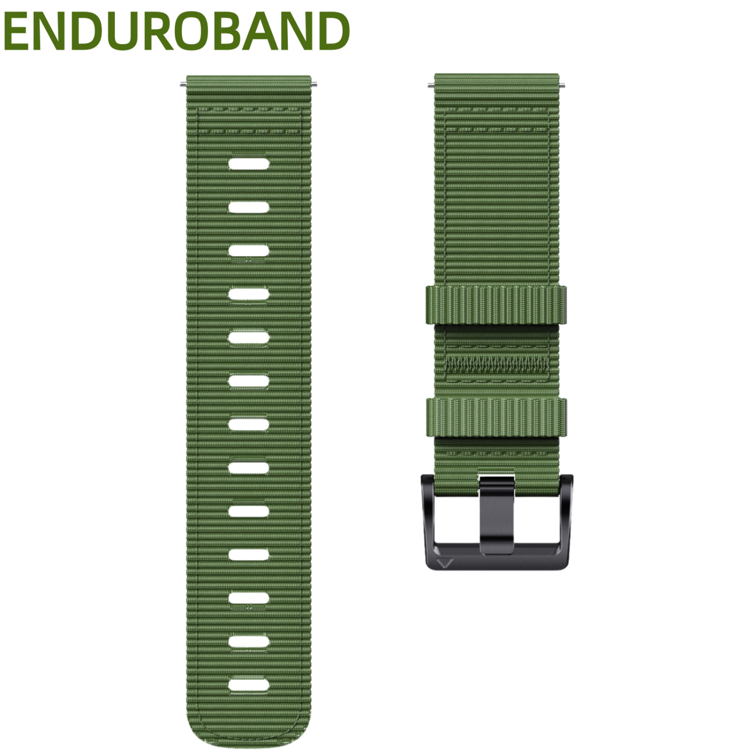 ENDUROBAND适用佳明Garmin手表表带 适配255/265/965/745/venu3/2原装战术尼龙快拆表带 军绿色 22mm通用快拆接口