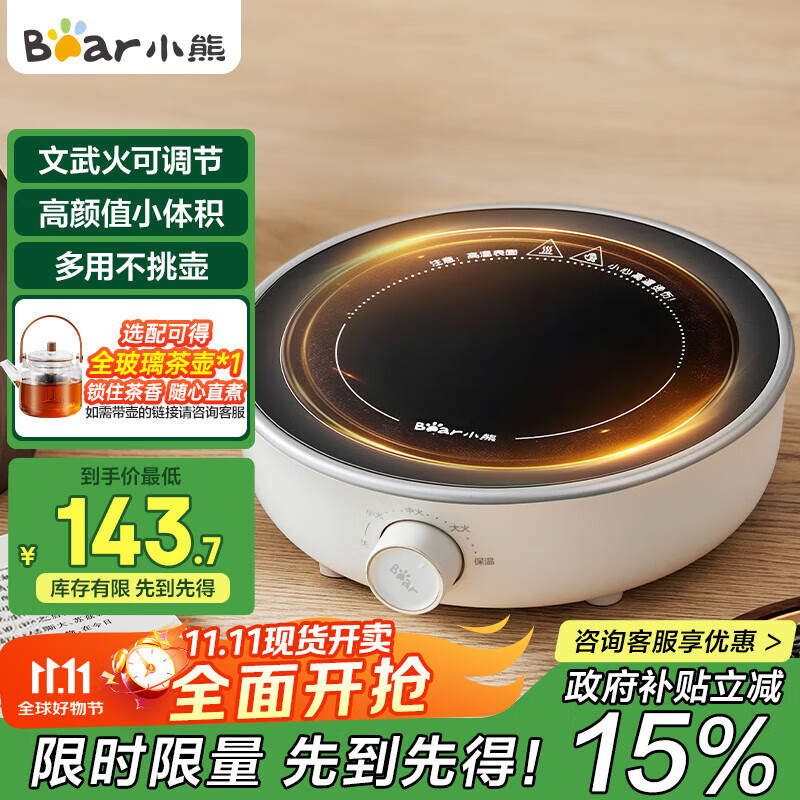 小熊（Bear）迷你电陶炉 煮茶器煮茶炉煮茶壶 养生围炉煮茶老白茶黑茶花茶泡茶不挑器具 DTL-J13N3
