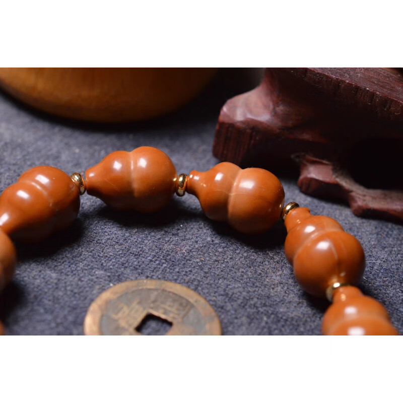 冰珂晶石橄榄核葫芦福禄手串小众款文玩不撞款男女盘玩手持把件送礼自用转 14×20