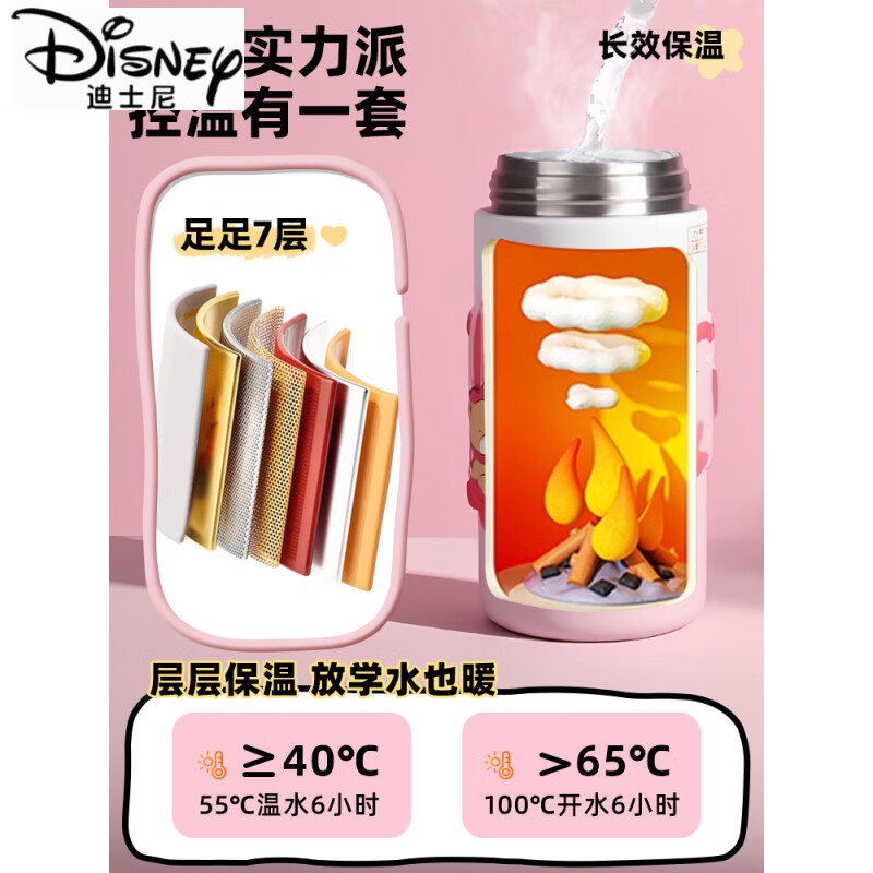 迪士尼（Disney）hellokitty水杯儿童保温杯学生上学专用女孩水壶三丽鸥吸管杯2025 【升级两饮】凯蒂猫600ml【抗菌316内胆/免费