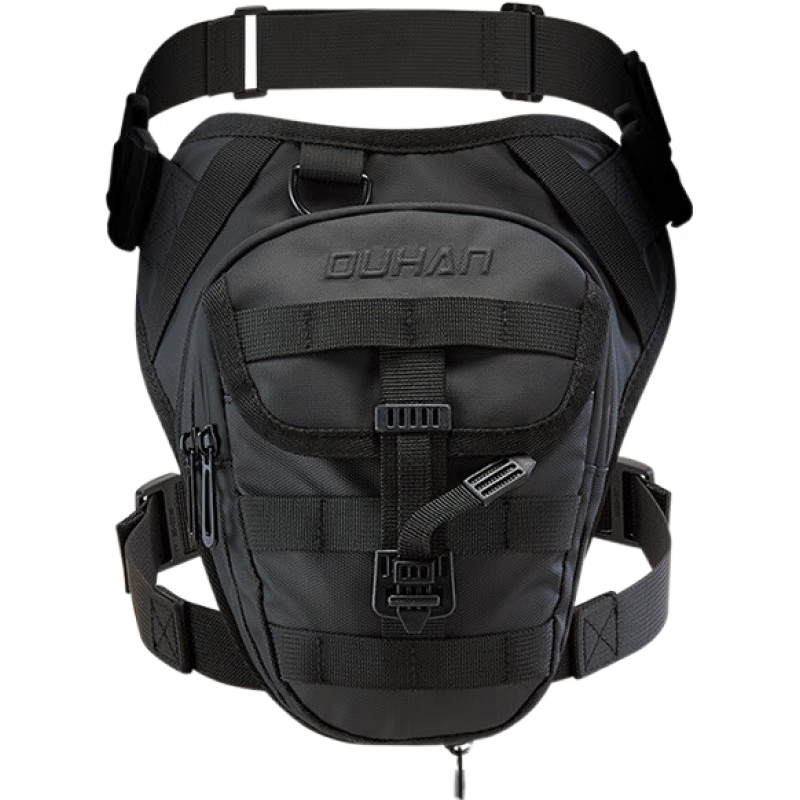 杜漢（DUHAN）摩托車腿包機(jī)車挎包腰包可擴(kuò)容防潑水油箱包摩旅騎行腿包男女 【經(jīng)典黑】DB-101多功能騎士腿包