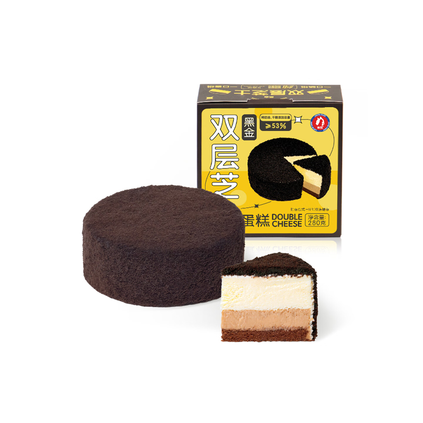 映悦黑金双层芝士蛋糕280g零食网红甜品冷链早餐聚会下午茶盒子 黑金双层芝士蛋糕280g/盒（纯动物黄油）